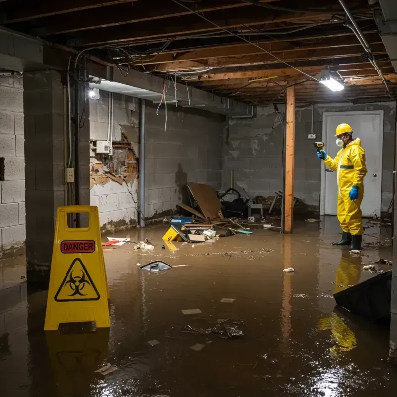 Flooded Basement Electrical Hazard in Booneville, MS Property