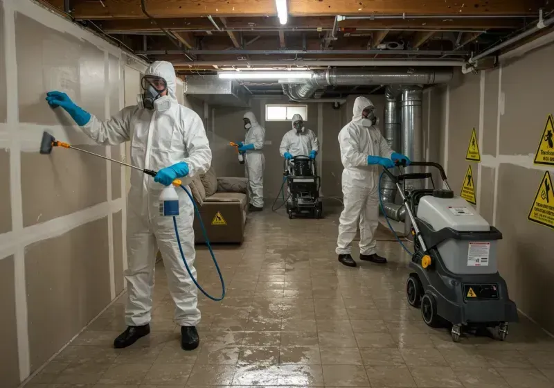 Basement Moisture Removal and Structural Drying process in Booneville, MS